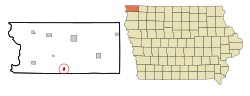 Location of Doon, Iowa