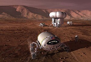 הדמיה של נאס"א למשימה מאוישת על מאדים.