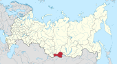 Map showing Tuva in Russia