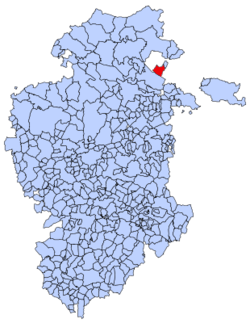 Municipal location of the Jurisdicción de San Zadornil in Burgos province