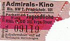 Eintrittskarte Admirals-Kino (ca. 1930)