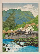 Nihon fūkei senshū, Ōsumi Anraku onsen by Kawase Hasui