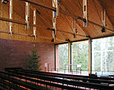 Otaniemi Chapel interior, Espoo (1954–57)
