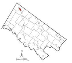 Location of Pennsburg in Montgomery County, Pennsylvania
