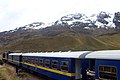 Train near La Raya station with Kunka (center) in the background