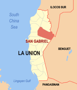 Map of La Union with San Gabriel highlighted