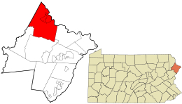 Location in Pike County and the state of Pennsylvania.