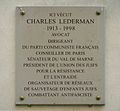 No 4 : plaque commémorative en l’honneur de Charles Lederman.