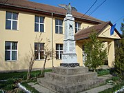 Heroes' monument and school in Negomir