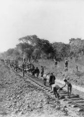 Railway under construction near Kabwe in 1906