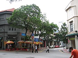 Telok Ayer Street, one of the earliest thoroughfares in downtown Singapore.
