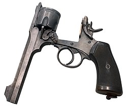 A Webley Revolver, opened