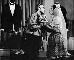 Arne Strömgren som Tony och Eva Serning som Maria i West Side Story på Oscarsteatern 1965.