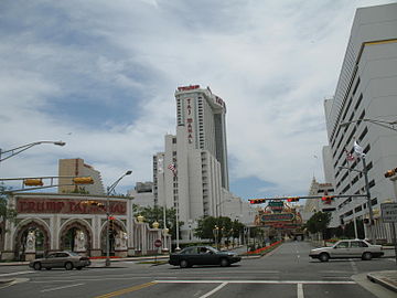 The Trump Taj Mahal, as seen from just beyond Pacific Avenue