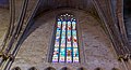 One of the tall stained glass windows on the north side is 14m high and 3m wide