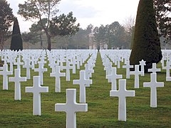 Cimetière américain de Colleville-sur-Mer, sur les hauteurs d'Omaha Beach (Normandie).