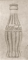 Earl R. Dean's original 1915 concept drawing of the contour Coca-Cola bottle