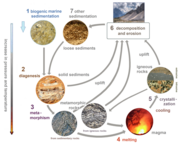 Diagramme du cycle de la roche.