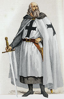 Color engraving of a Templar chevalier.