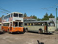 Filobus bipiano Lancia Dalfa (ex-STCP di Porto) ora al Museo dei trasporti di Sandtoft in Inghilterra