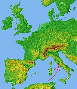 Roms läge i storstadsregionen Rom