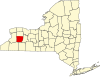 State map highlighting Wyoming County