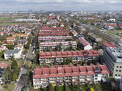 Terraced houses in Grabów, near Puławska Street, in 2022.