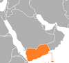 Location map for the State of Palestine and Yemen.