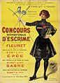 Affiche "Concours internationaux d'escrime", pour l'Exposition universelle de 1900, par Jean de Paleologue.