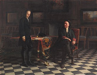 Peter the Great Interrogating the Tsarevich Alexei Petrovich at Peterhof, 1871