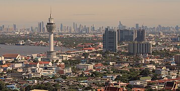 Samut Prakarn, background is Bangkok