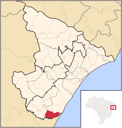 Localização de Indiaroba em Sergipe