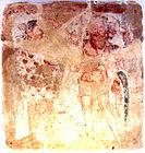 Kushan worshipper with Shiva/Oesho, Bactria, 3rd century AD.[103]
