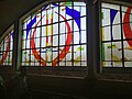 Stained glass windows on the station building