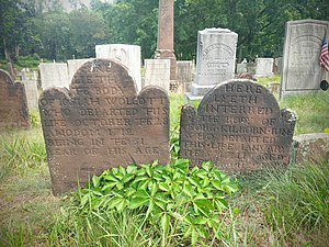 Brownstone Markers from the 1710s carved by the Stanclift Family of Portland