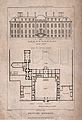 The British Museum at Montague House: a layout plan, and elevation of the garden facade. Engraving by J. Roffe after A. Pugin, 1823.