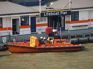RNLI RBB at Lifeboat Pier, River Thames, London