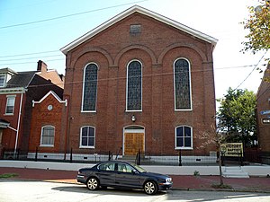 Victory Baptist Church (formerly the First German United Evangelical Protestant Church), built in 1865, located at 1437 Juniata Street.