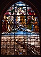 Stained glass window of the invocation to “Our Lady of Assistance” to save the suburb of Vienne from flooding in 1866