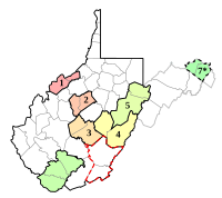 West Virginia's Delegate districts as defined in the 1863 Constitution