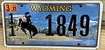 2016-2025 Wyoming License Plate