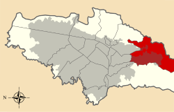 Location of the locality in the city of Bogotá