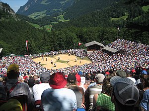 Le « Brünigschwinget » de 2009, fête de lutte au col du Brünig.