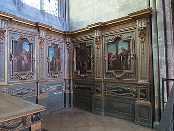 Painted wood panels depicting the life of Saint Brice in the Chapel of Sainte-Catherine (17th c.)