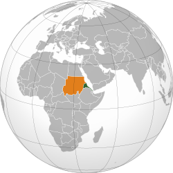 Map indicating locations of Eritrea and Sudan