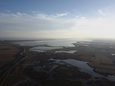 Vue aérienne de l'étang.