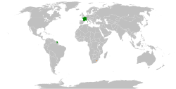 Map indicating locations of France and Lesotho