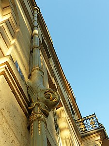 Carved and ornamented 17th century gutter