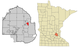 Location of the city of Robbinsdale within Hennepin County, Minnesota