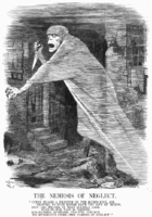 The Nemesis of Neglect, 1888 Punch cartoon commenting on the Jack the Ripper murders